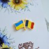 Значок пін подвійний прапор Україна Румунія - Зображення 3