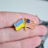 Значок пін подвійний прапор Україна США - Зображення 2