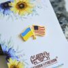 Значок пін подвійний прапор Україна США - Зображення 3