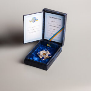 Комплект "Війська зв'язку ЗСУ " (нагрудний знак, футляр та посвідчення)