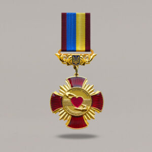 Нагрудний знак на колодці Волонтер України за покликом душі