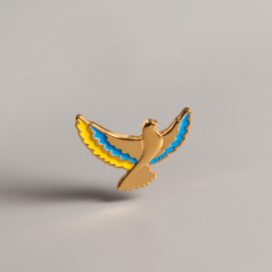 Значок пін Голуб миру (золотистий)