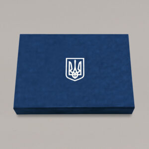 Футляр оксамитовий подвійний до нагороди 200*150*20мм синій